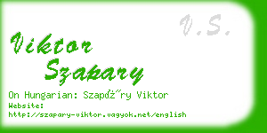 viktor szapary business card